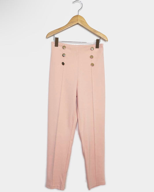 Daphné High-Waist Pants in Rose Claro